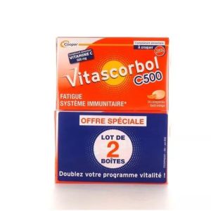 Vitascorbol C 500 Lot de 2 tubes de 24 comprimés