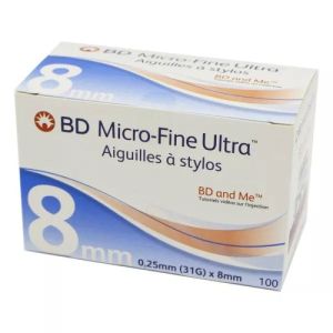 BD Micro-Fine Ultra Aiguilles 8 mm x100