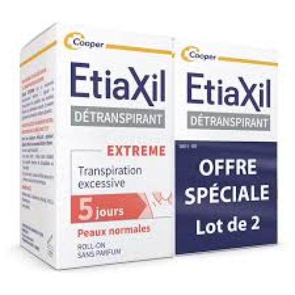 Etiaxil Détranspirant Aisselles Peaux Normales 15 ml x2