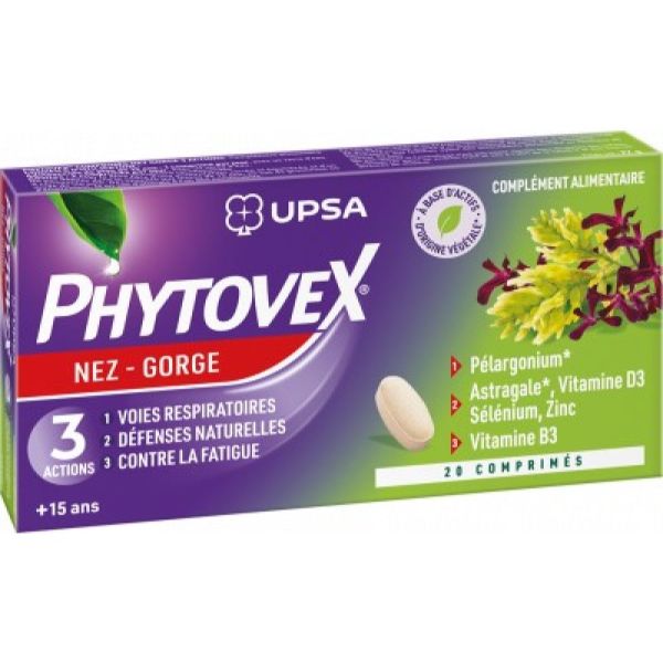 Phytovex Nez Gorge 3 Actions Comprimés Boîte de 20