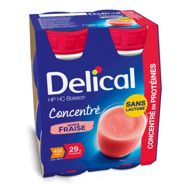 Delical Boisson Concentrée Fraise 200 ml x4