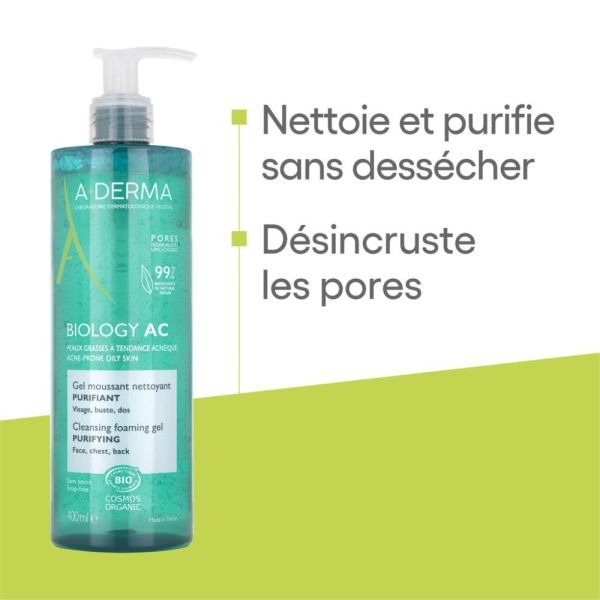 Gel moussant nettoyant purifiant BIOLOGY AC 400 ml