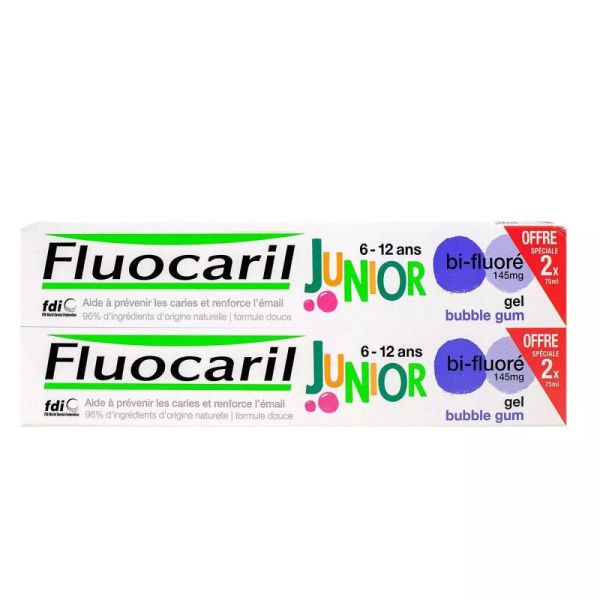 Fluocaril Junior 6-12 ans Bubble 2 x 75 ml