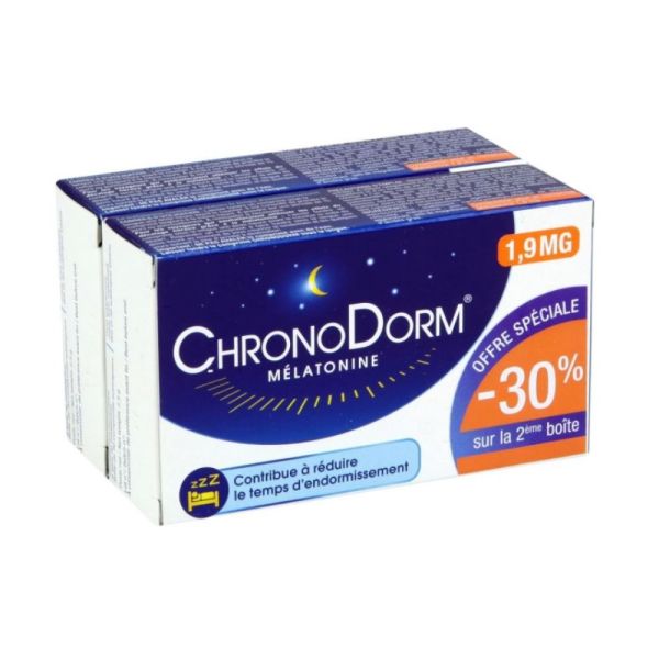 Chronodorm Melatonine 1,9Mg 2 boites de 30 comprimés