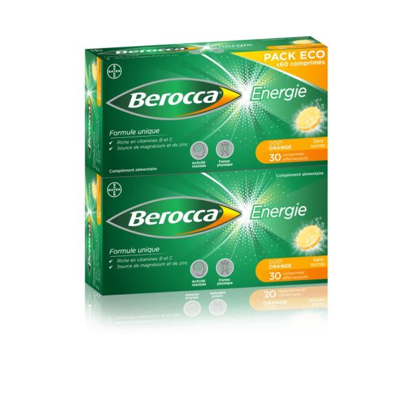 Berocca Energie Orange Pack Eco - 60 Comprimés Effervescents